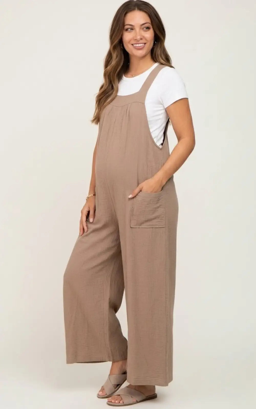 Salopette Grossesse Fluide Marron