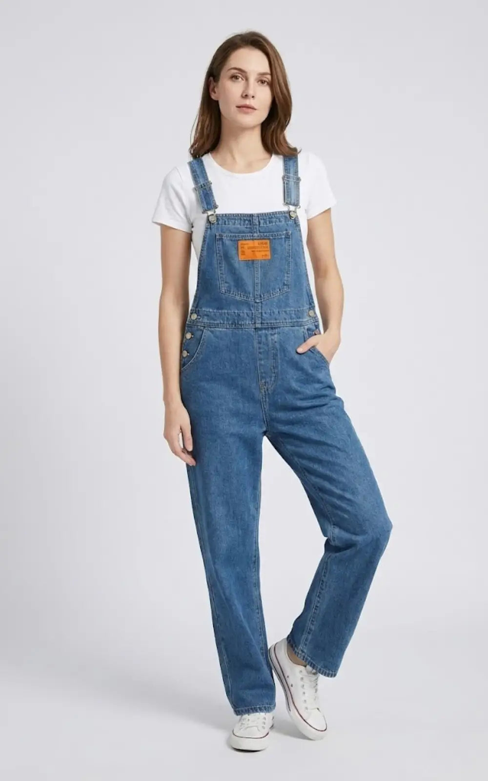 Salopette Jean Femme Coupe Droite