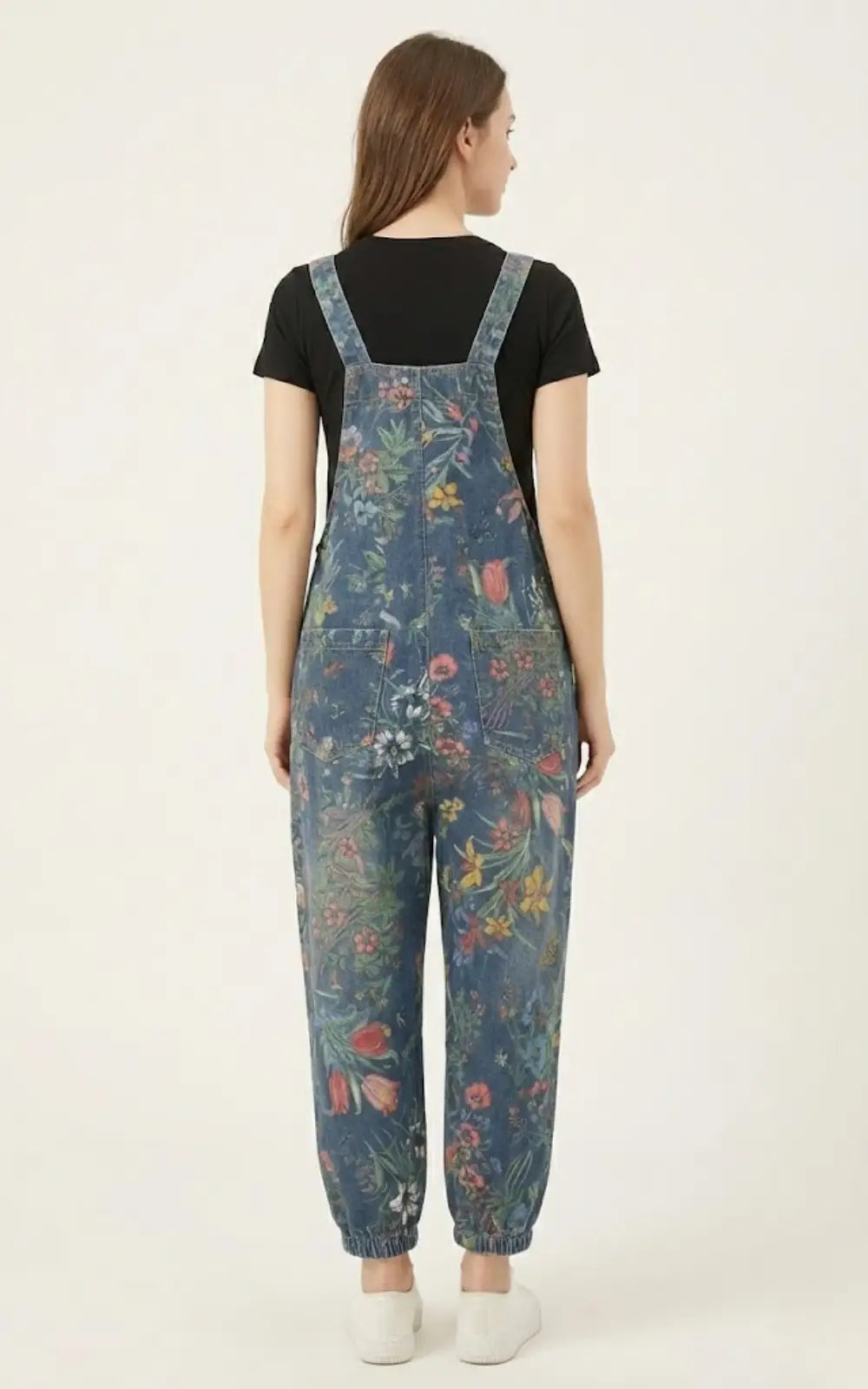 Salopette Jean Femme Fleur