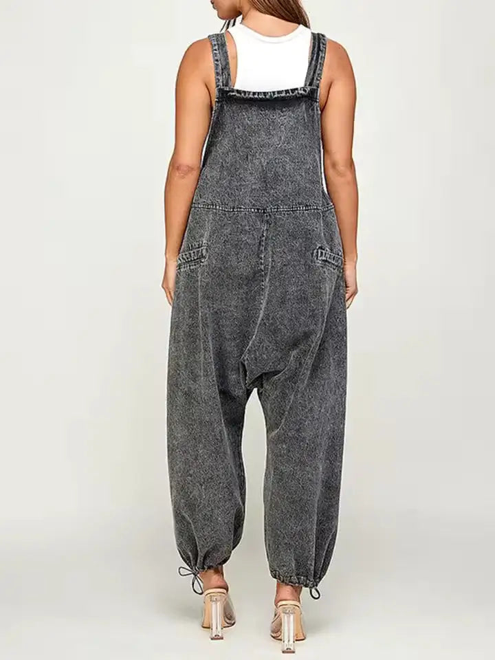 Salopette Jean Femme Grise Design