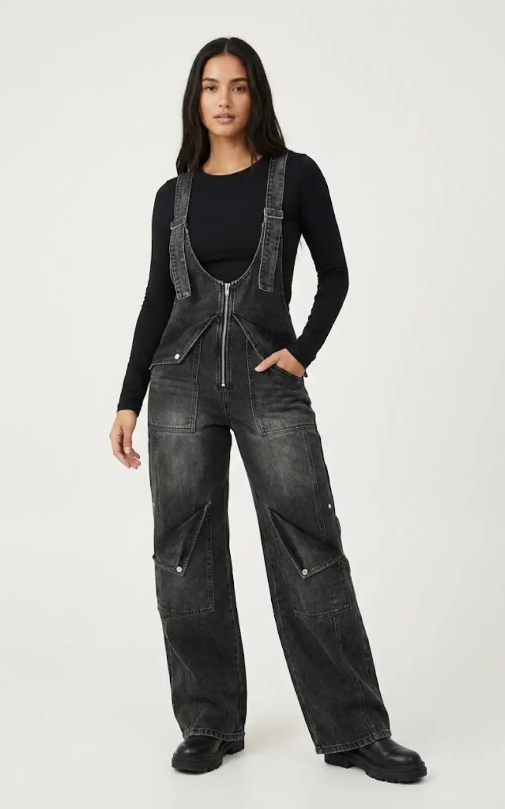 Salopette Jean Femme Y2K Noir