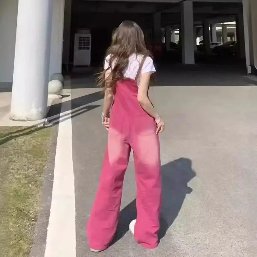 Salopette Jean Vintage Rose Femme