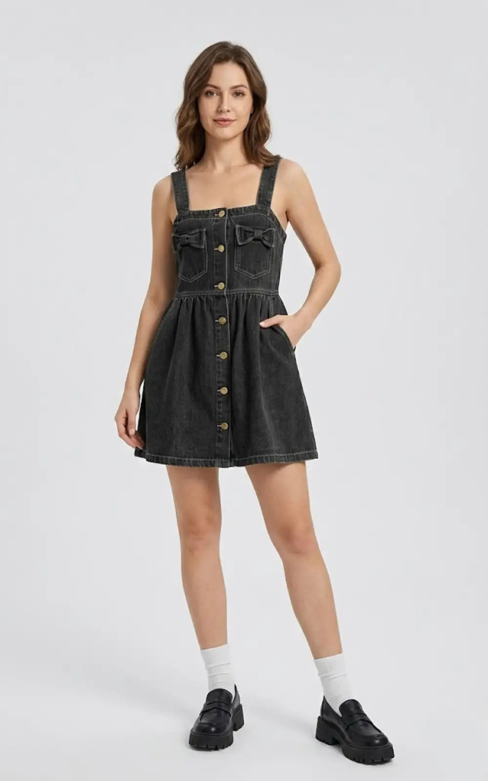 Salopette Jupe Jean Noir