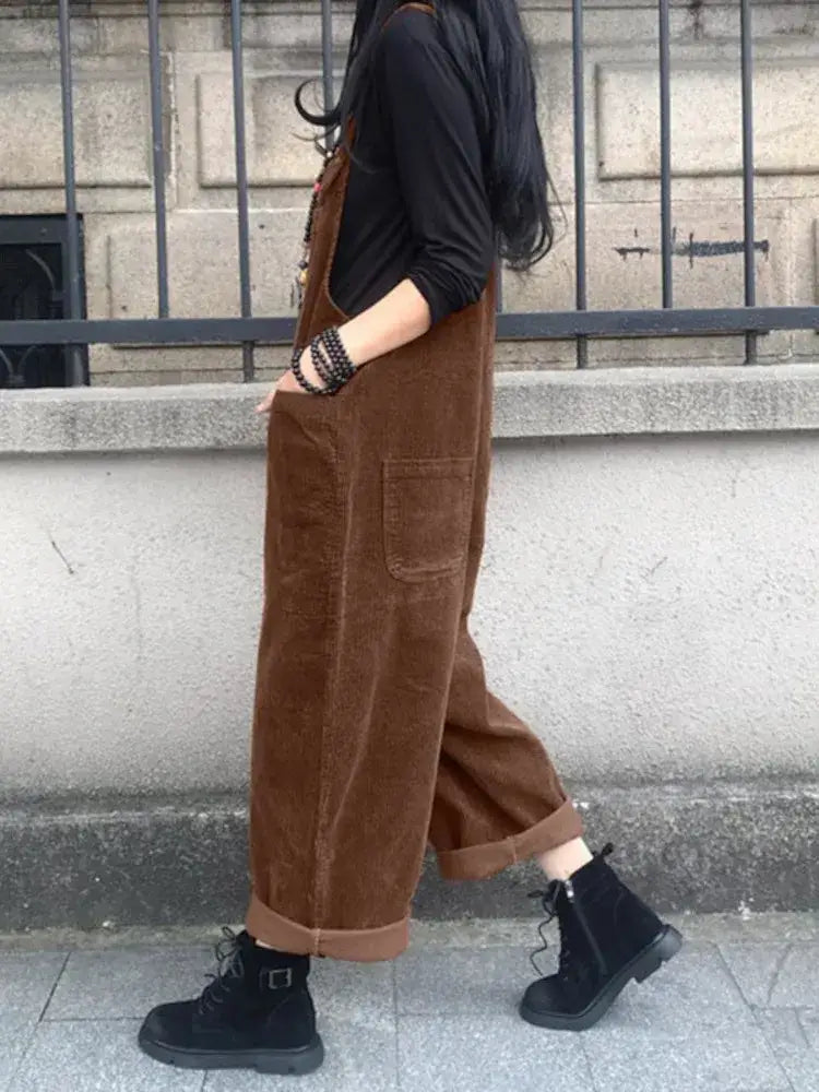 Salopette Marron Velours Femme