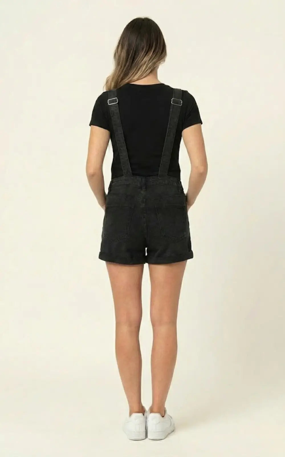 Salopette Noir Short Jean Femme