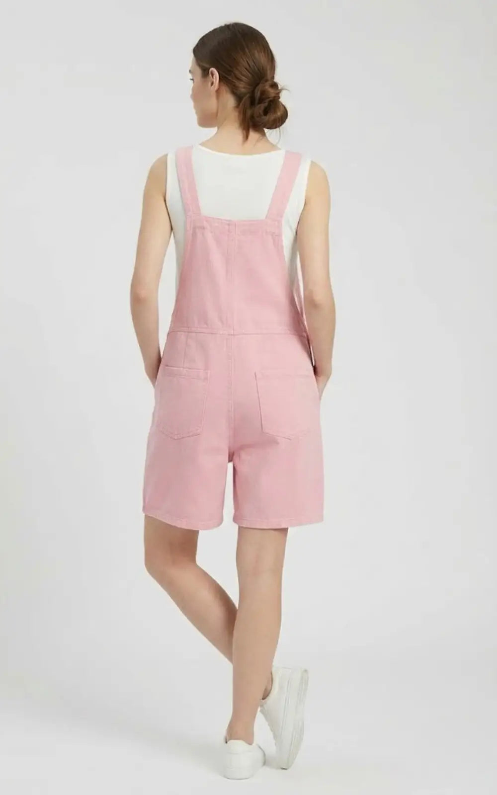 Salopette Rose Short en Jean Femme