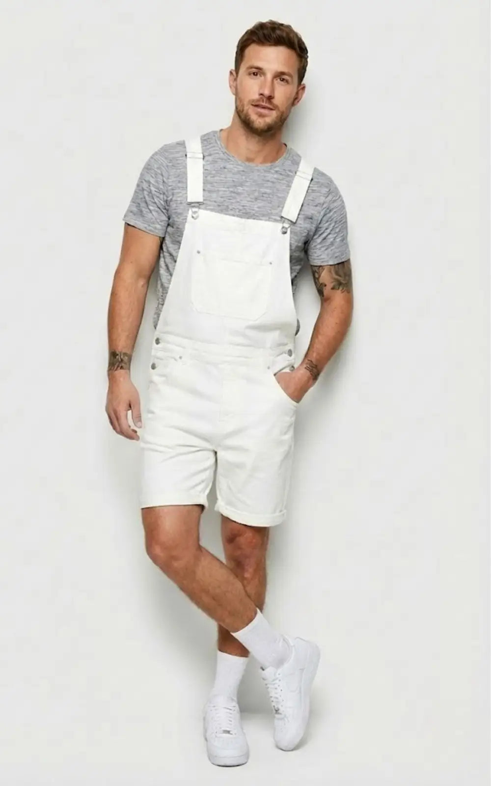 Salopette Short Blanche Homme