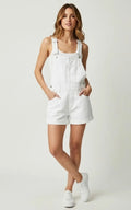 Salopette Short en Jean Blanche Femme