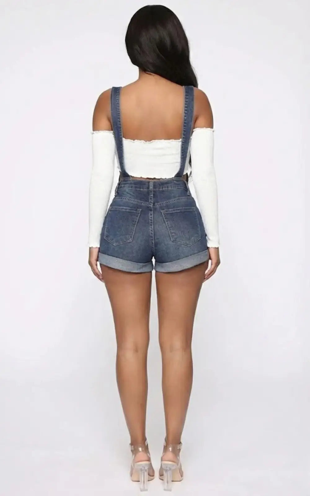 Salopette Short en Jean Femme Déchiré