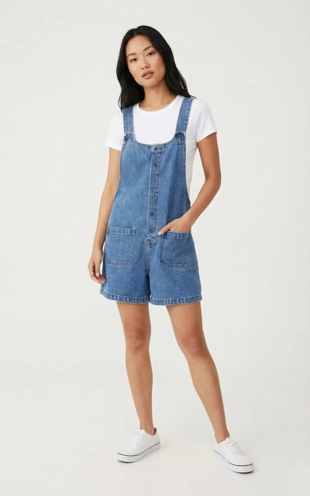 Salopette Short en Jean Femme Large