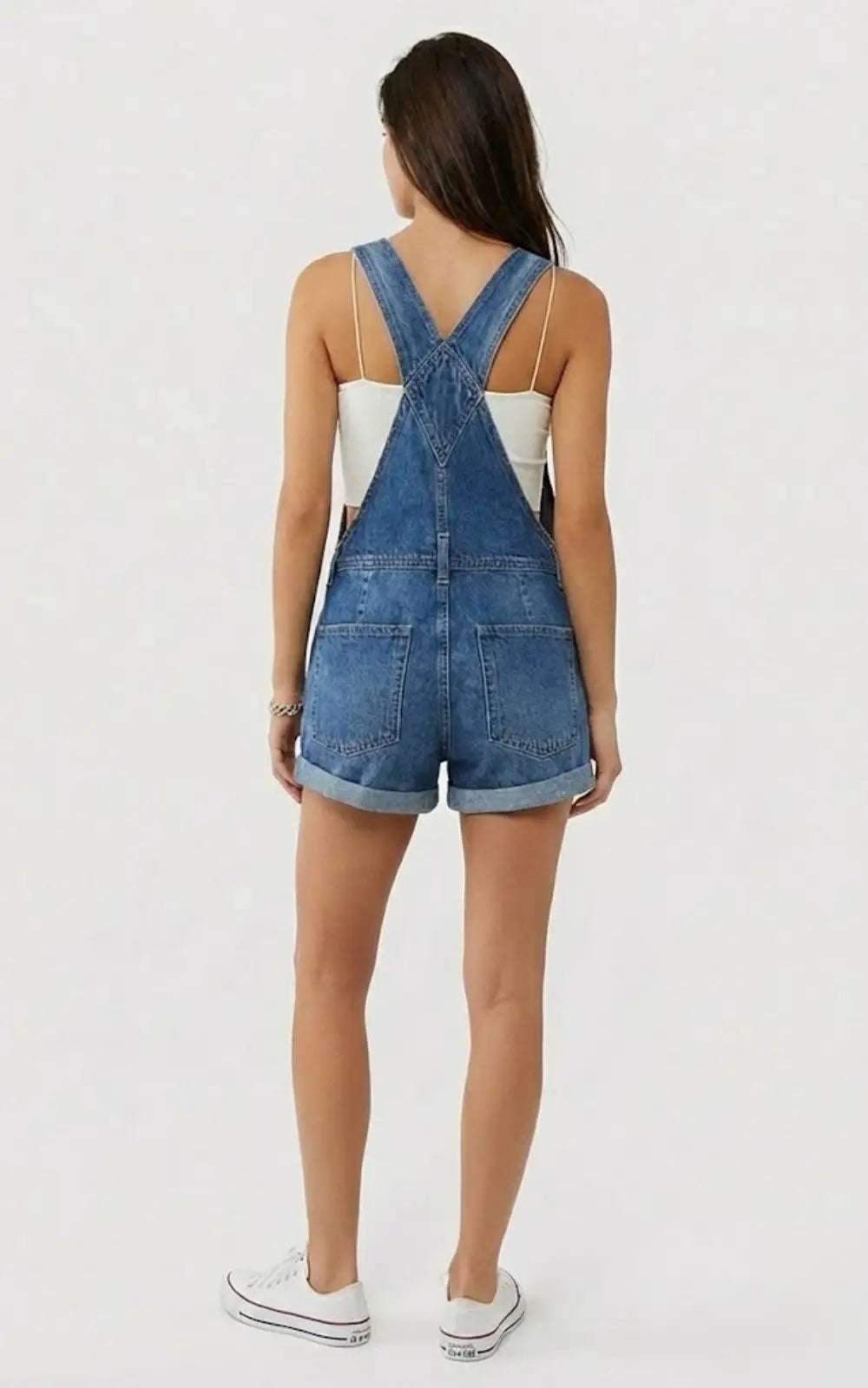 Salopette Short en Jean Femme Vintage