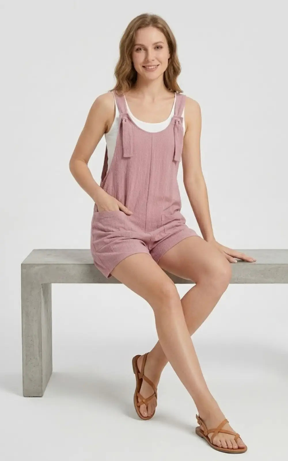 Salopette Short Femme Rose