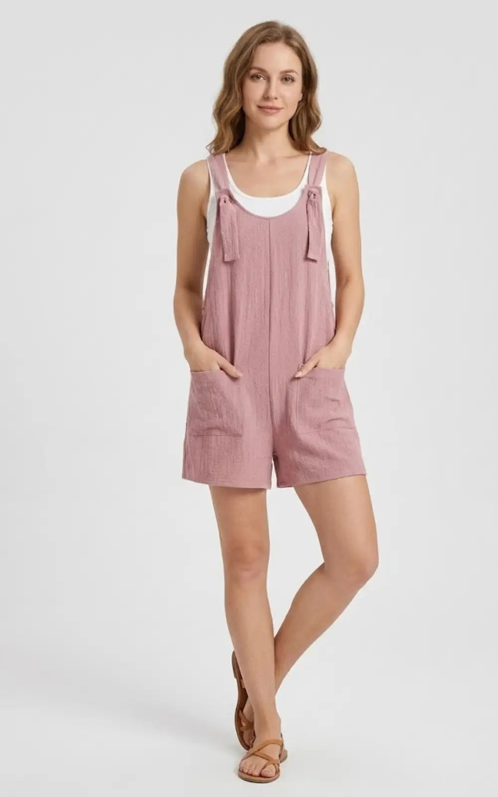 Salopette Short Femme Rose