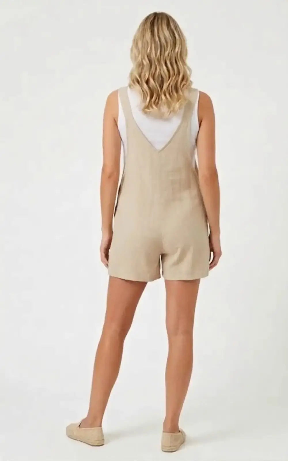 Salopette Short Grossesse Beige