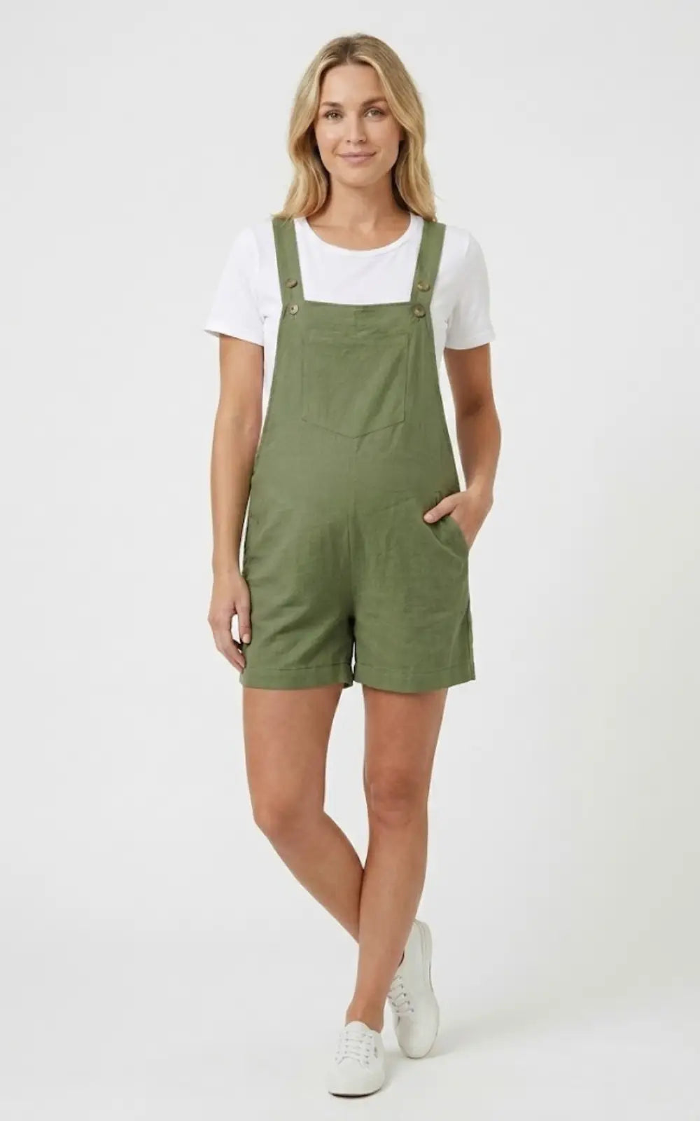 Salopette Short Grossesse Verte