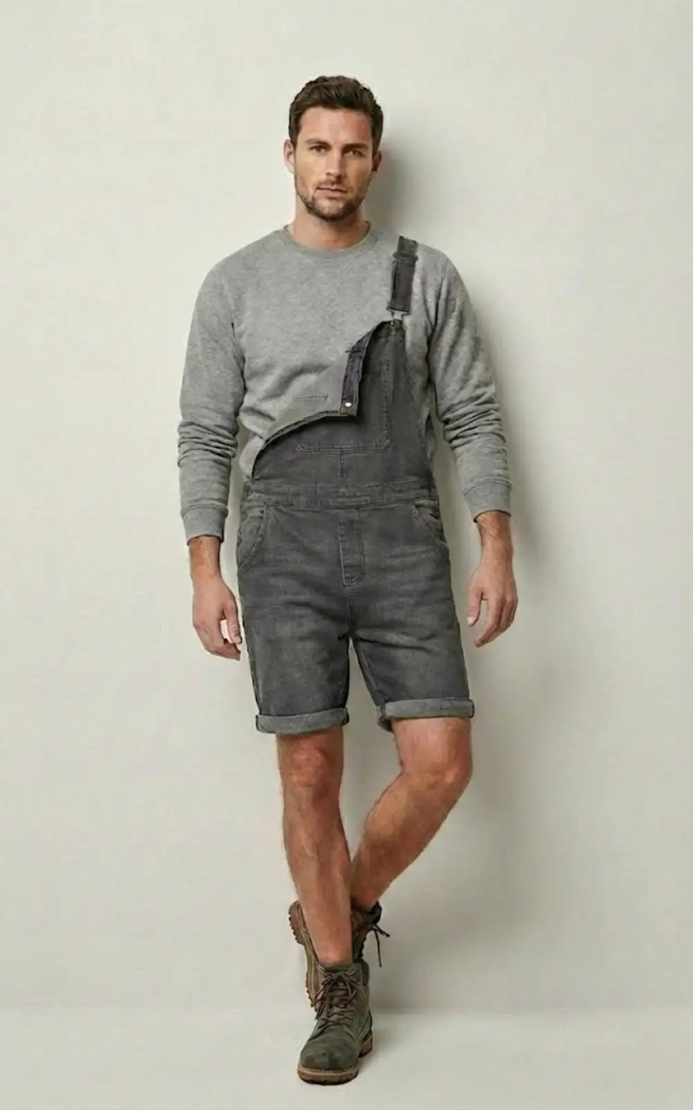 Salopette Short Homme Gris