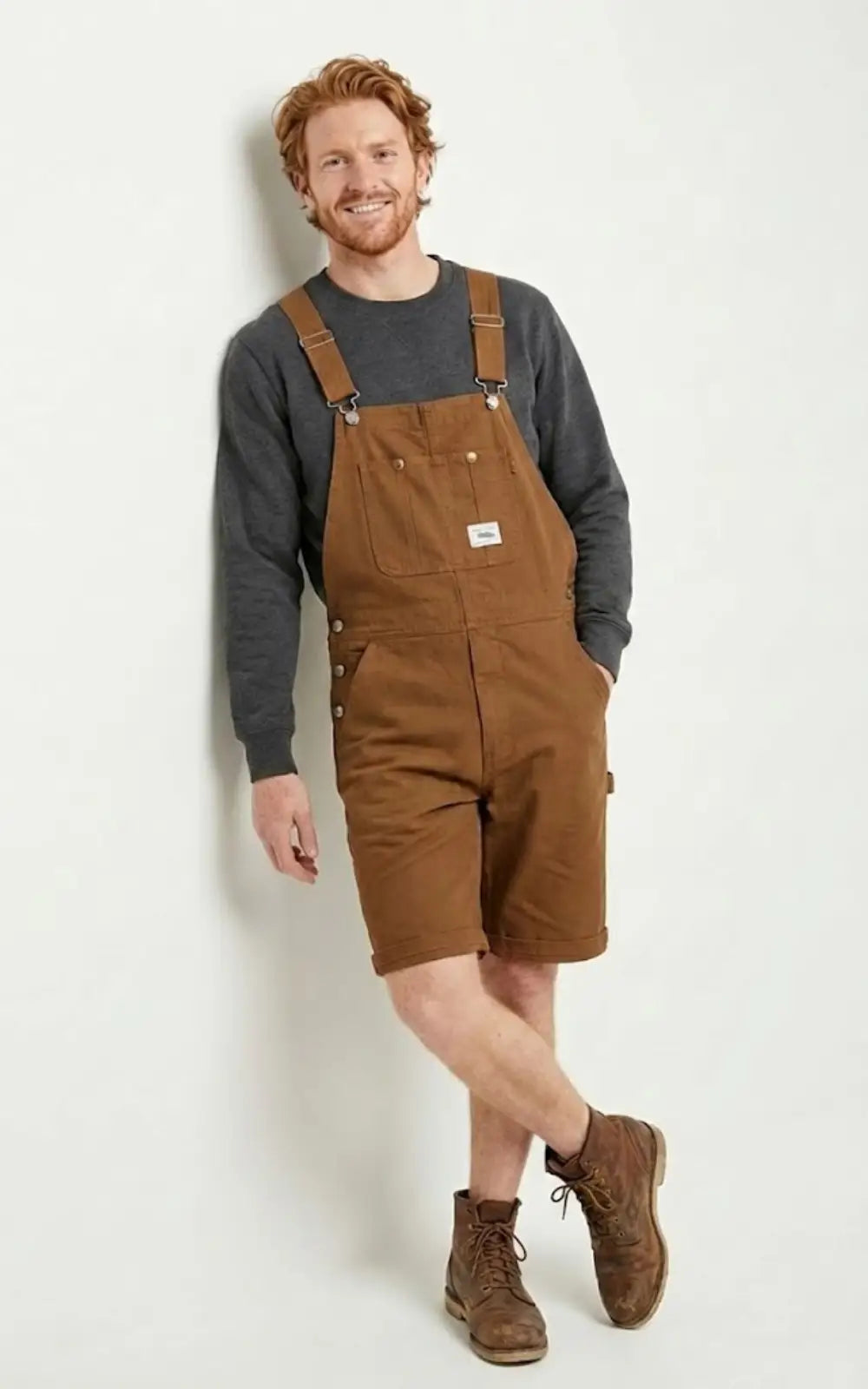 Salopette Short Homme Marron