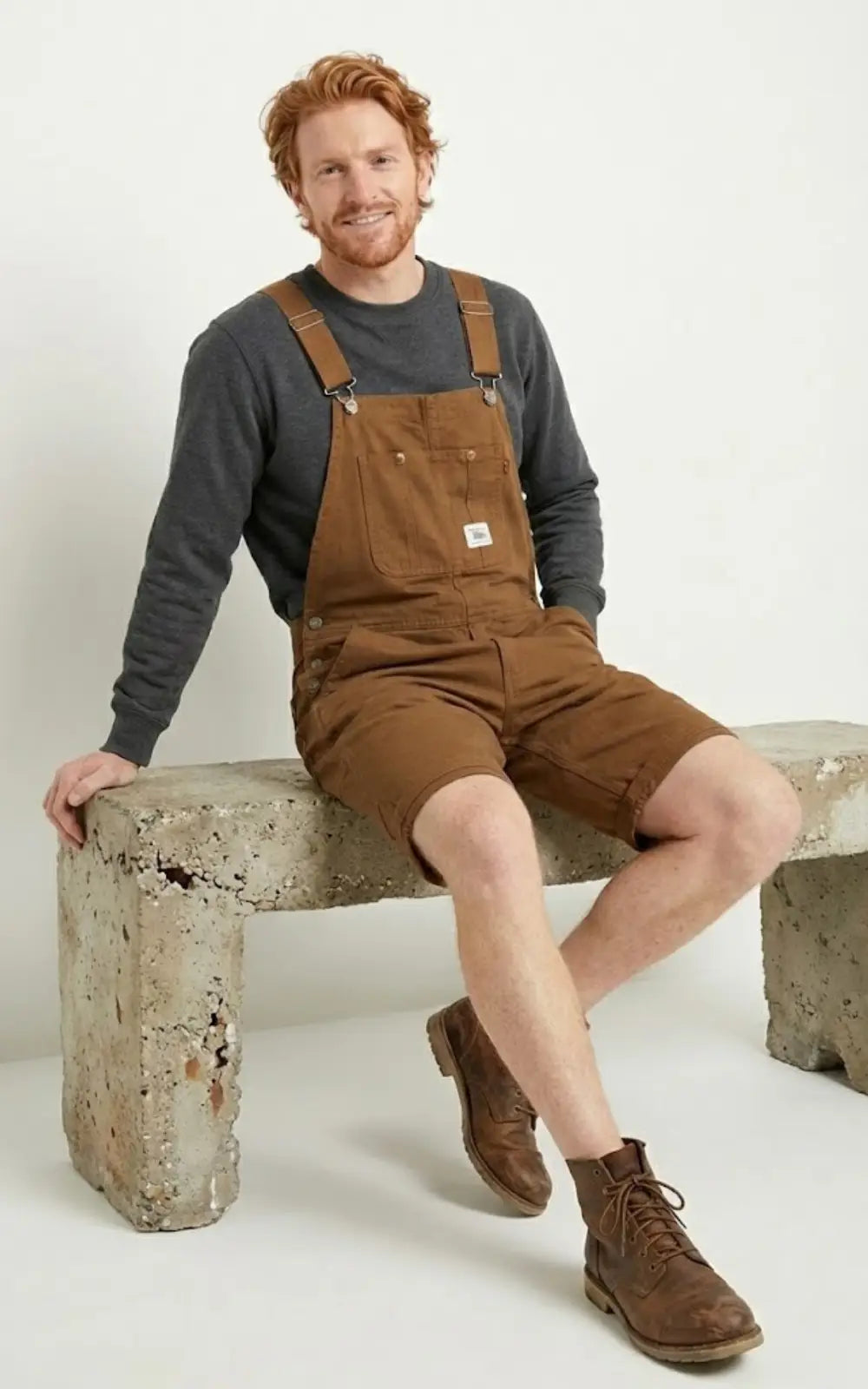 Salopette Short Homme Marron