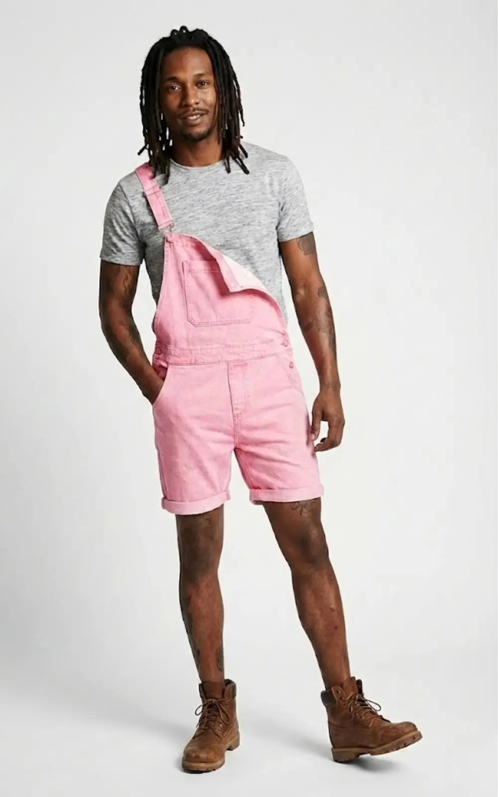 Salopette Short Homme Rose