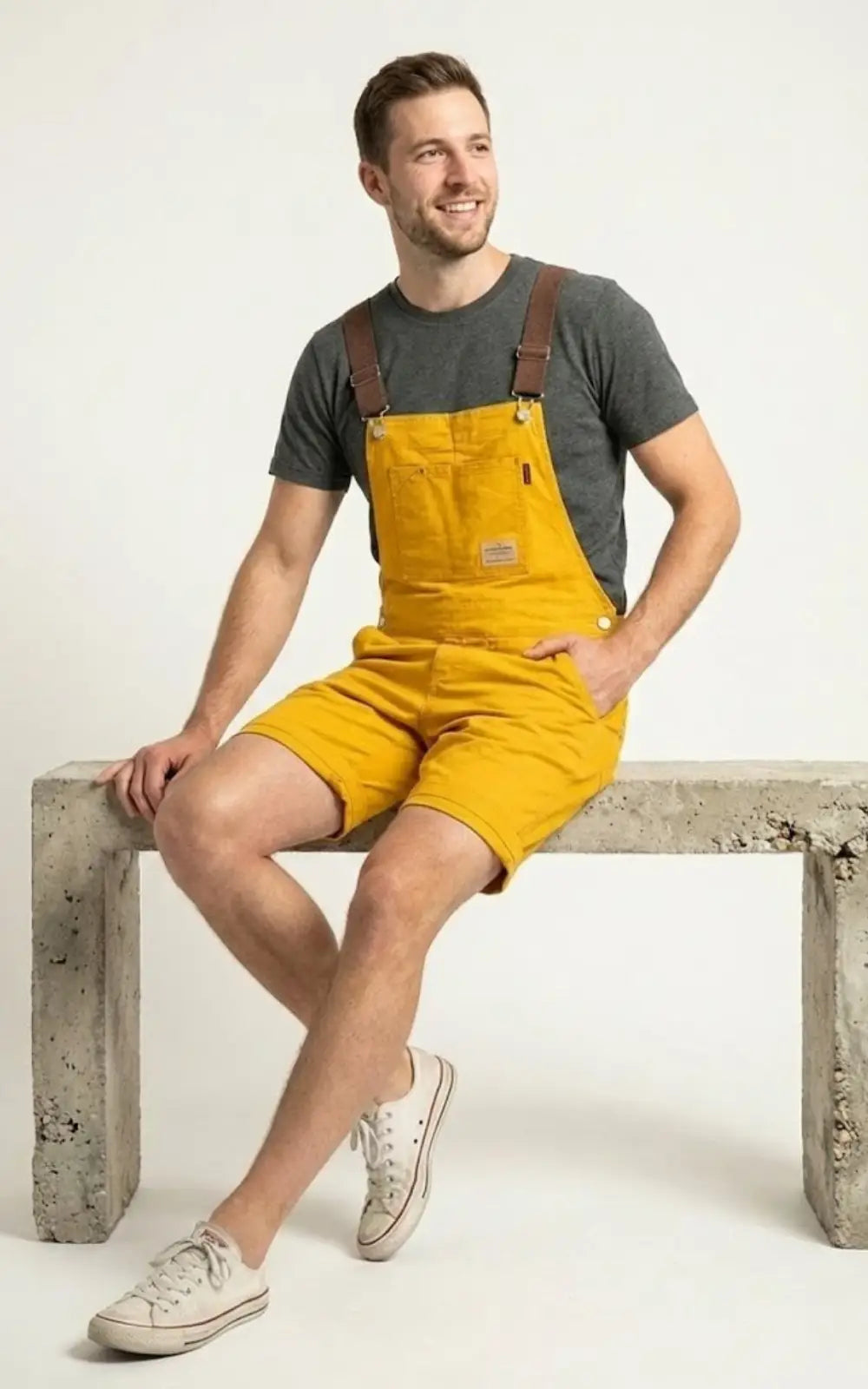 Salopette Short Jaune Homme