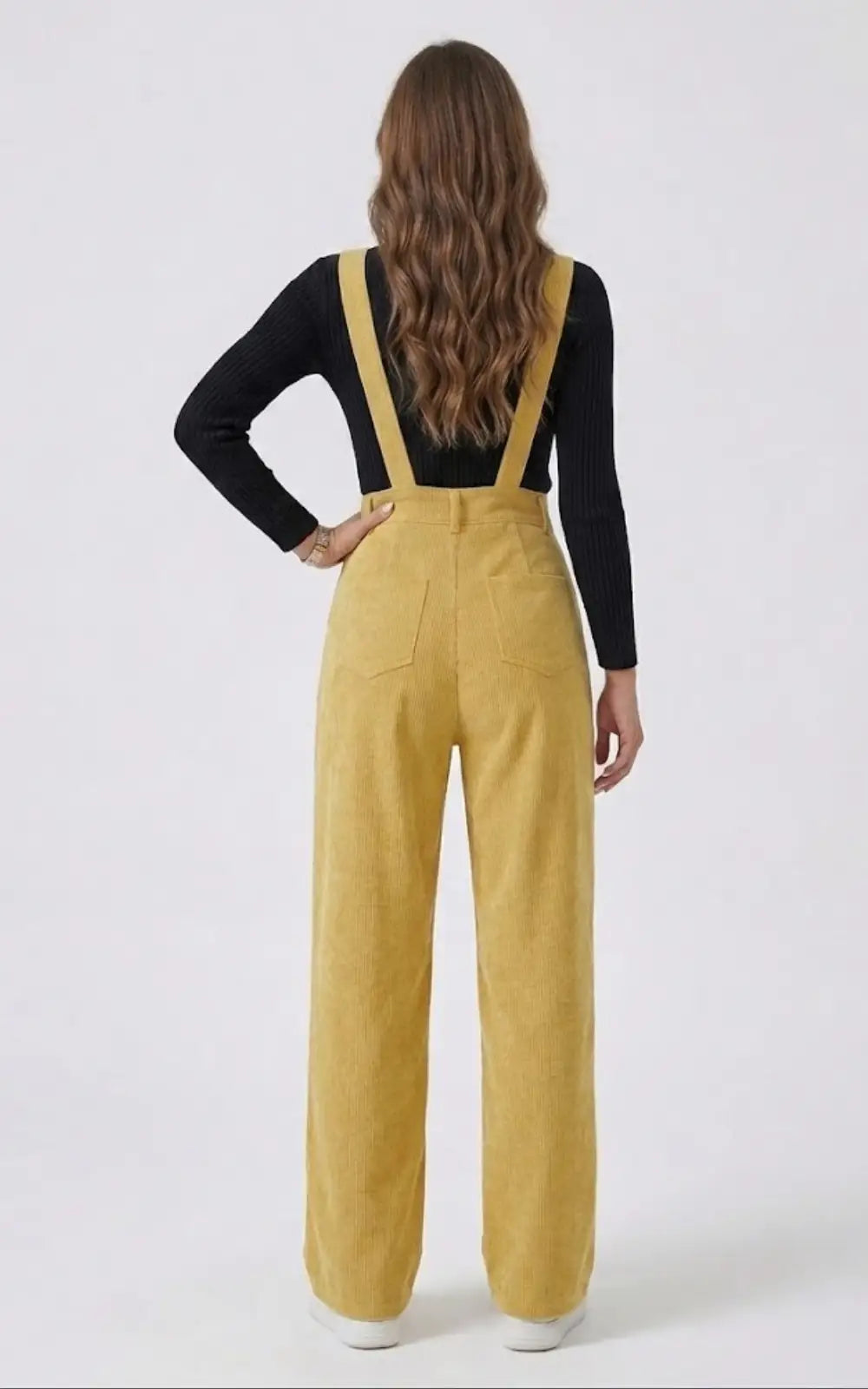 Salopette Velours Jaune Femme
