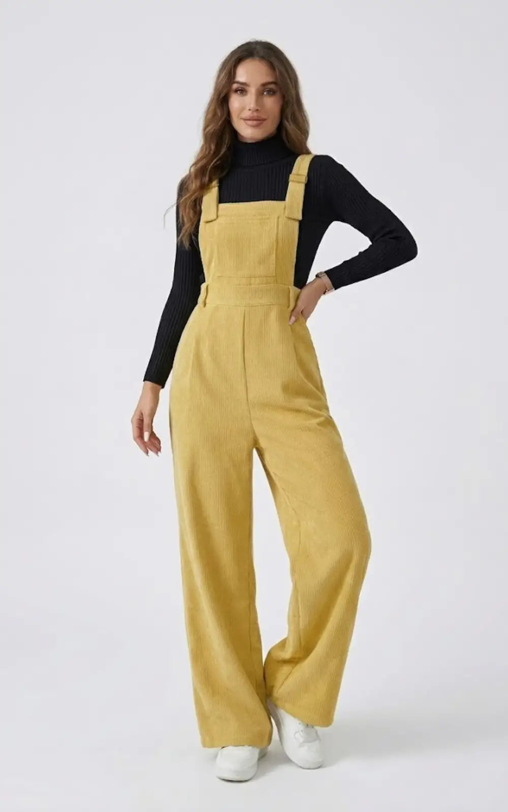 Salopette Velours Jaune Femme