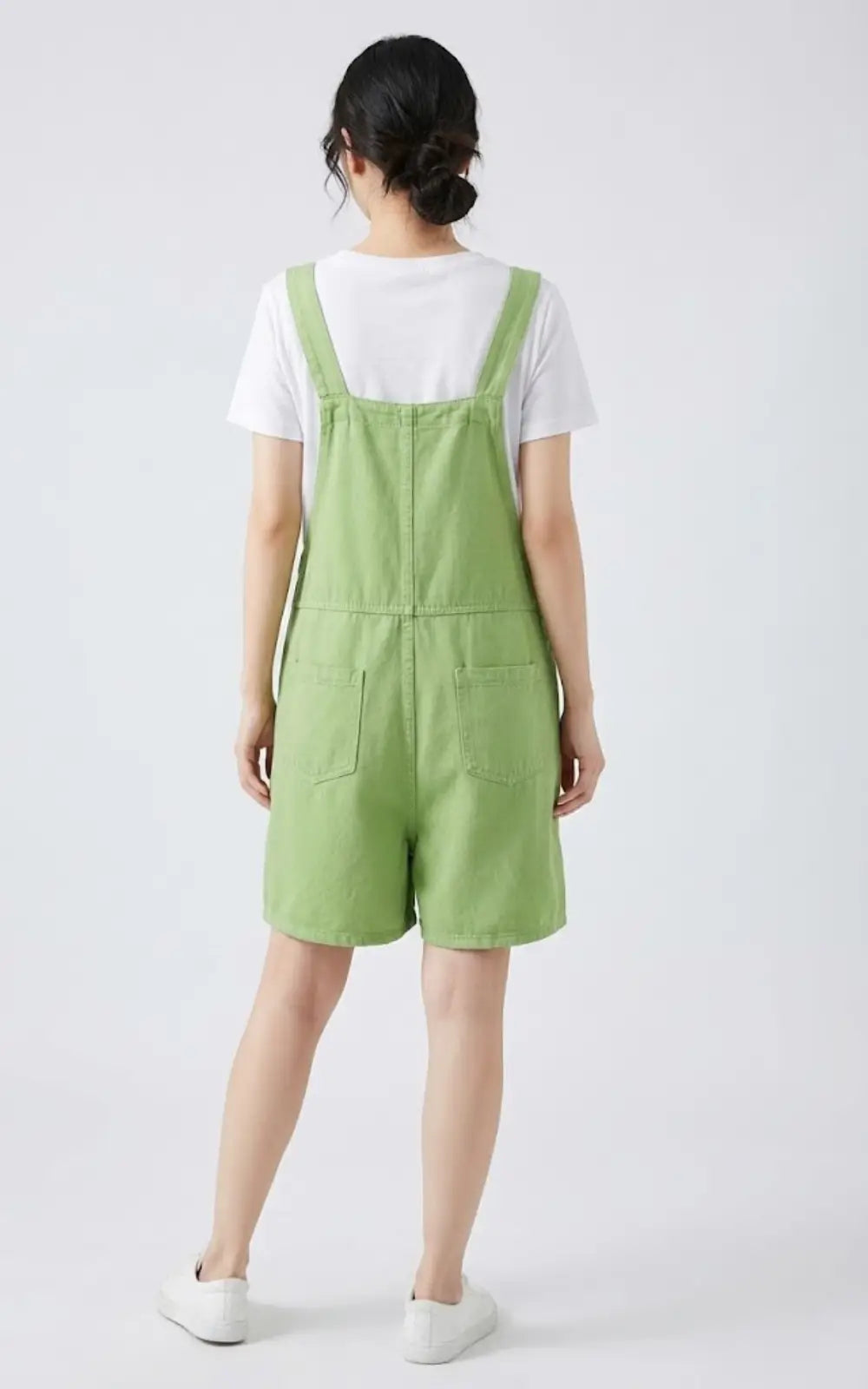 Salopette Verte Short en Jean Femme