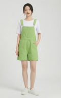 Salopette Verte Short en Jean Femme