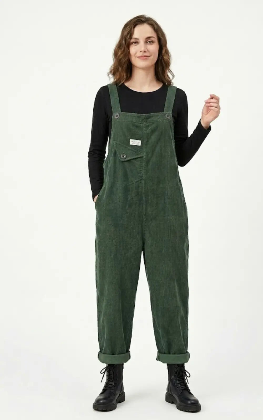 Salopette Verte Velours Femme