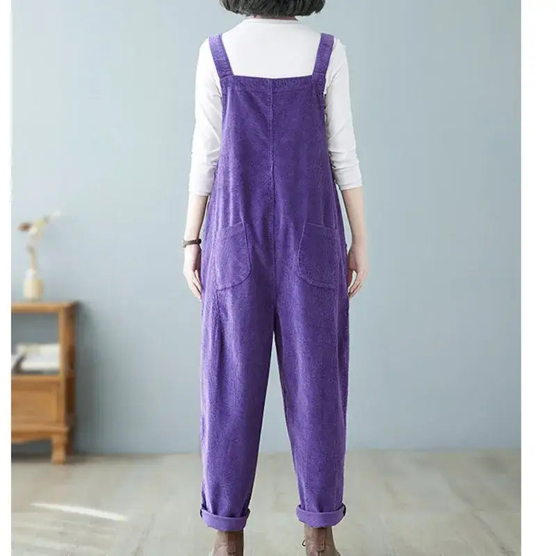 Salopette Violet Velours Femme