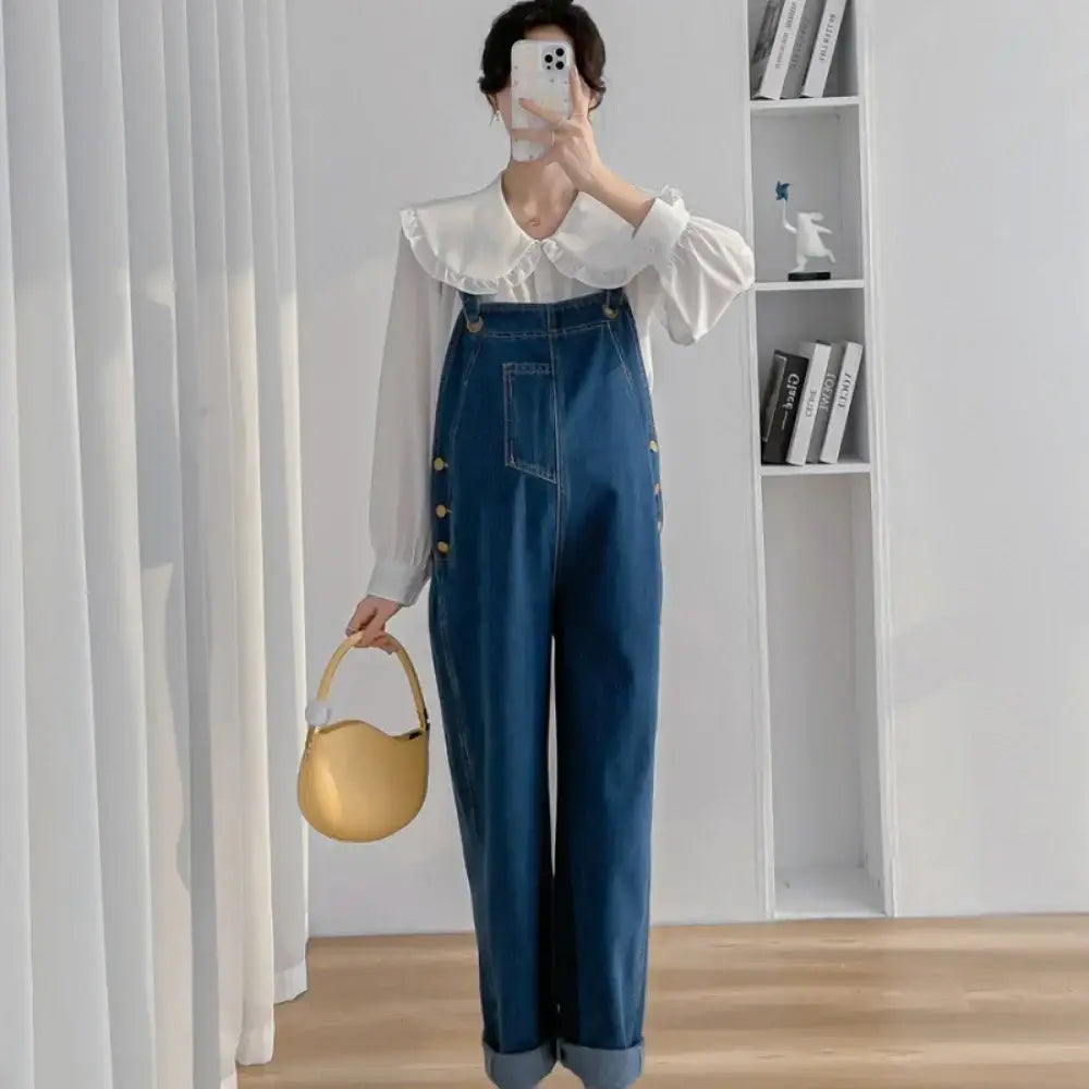 Salopettes en Jean Foncé Pour Femme Enceinte