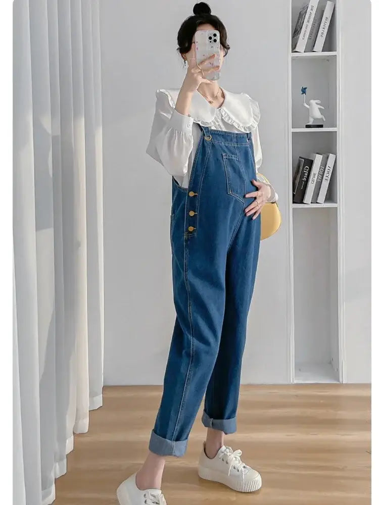Salopettes en Jean Foncé Pour Femme Enceinte