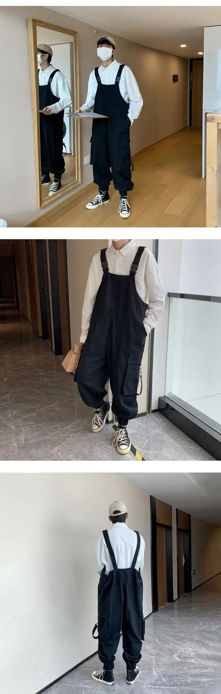 Sarouel Salopette Homme Noir