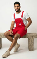 Short Salopette Rouge Homme